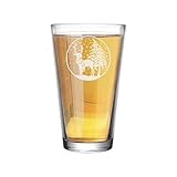 Wetoricau Reindeer Christmas Tree Pattern 6 Pcs Beer Glass, 16 oz Classic Crystal Glass Tumbler, Glassware for Cocktail, Juice, Cold Beverages, Party Decorations Supplies