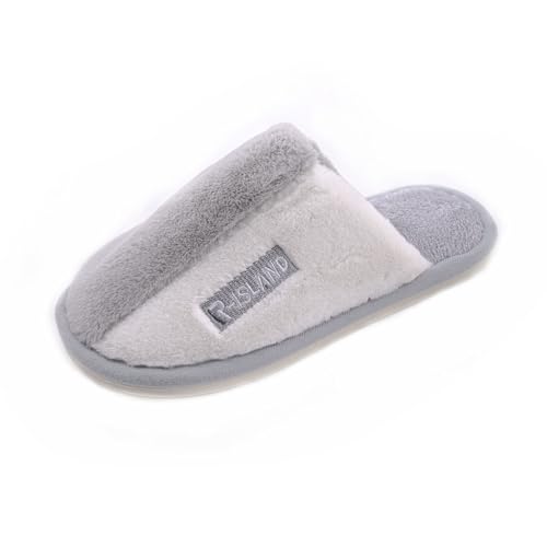 Pantuflas para mujer comodas, ideal para el hogar, calentitas y antideslizantes. (Gris 40)