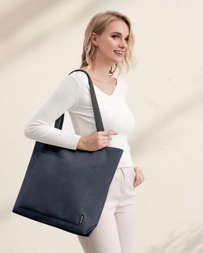 Image of Prite Corduroy Tote Bag for Women Large Shoulder Bag with Zipper and Pockets for College School Work Travel Shopping