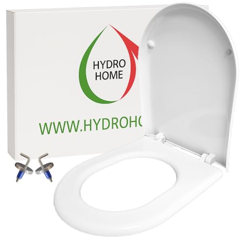 Copriwater Compatibile con Clodia Dolomite in Plastica Termoindurente Avvolgente Con Cerniere Regolabili fissaggio dall'alto,Asse Wc Colore Bianco MADE IN ITALY