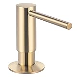 Samodra Sink Soap Dispenser, Metal Pump Head Liquid Lotion Countertop Kitchen Bathroom Soap Dispenser with 17 OZ PET Bottle (Brushed Gold)