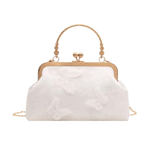 Gold Frame Lace Evening Bag