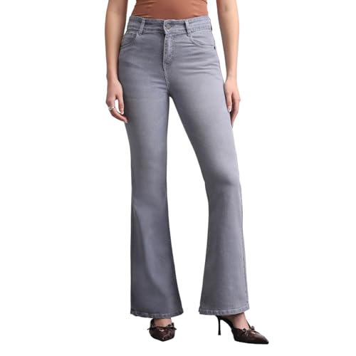Image of Urbano Fashion Women's Mid Rise Bootcut Washed Jeans Stretchable