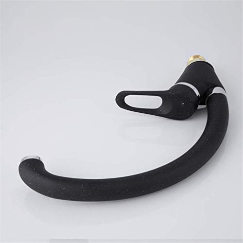 Grifo de cocina negro con caño giratorio de 360 grados y mezclador monomando 7