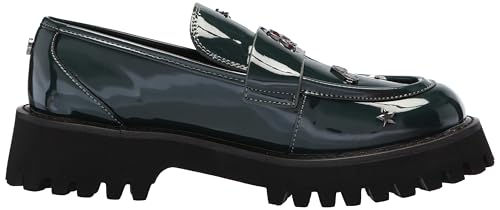 Image of Karl Lagerfeld Women's Gaston Lug Sole Loafer with Pin Embellishments