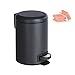 WENKO Treteimer Mod. Leman, Kosmetikeimer oder Mülleimer, Fassungsvermögen 3 l, Stahl, Maße 17 x 25 x 22,5 cm, matt-schwarz inklusive Gratis 2er Set Schwämme