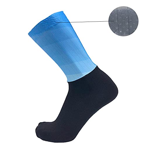 Cycling Socks For Men Anti-Slip Silicone Summer Aero White Line Cycling Sports Running Socks-Gradient_Blue_One_Size_(35-46)3