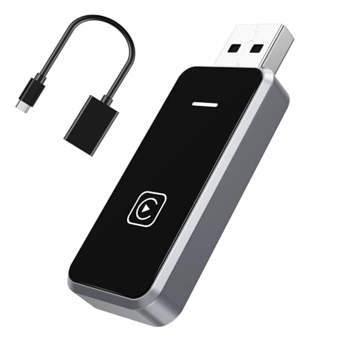 Vinmooog Adattatore 2 in 1 Carplay Wireless e Android Auto - Converte da Cablato a Wireless - USB A/C, WIFI/BT - Supporta iOS 10+ e Android 11+