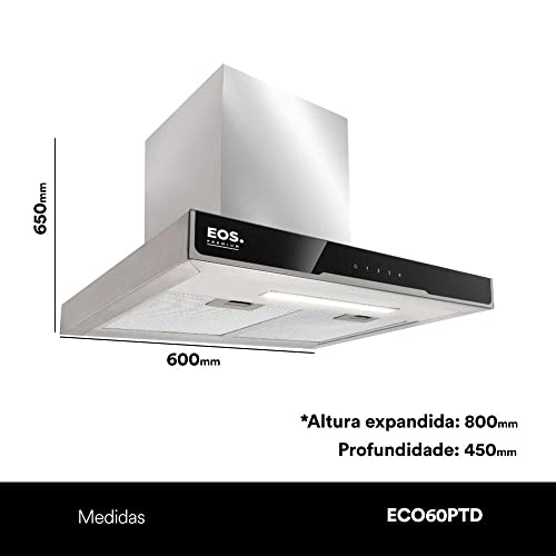 Coifa e Depurador de Parede Eos 60cm Digital Touch Inox 110v