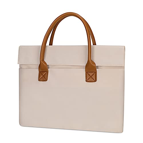 XIYINLI Tragbare Laptoptasche Große Kapazität Handheld-Laptoptasche Spritzwassergeschützte Business-Computertasche aus Ox-Stoff Beige Cover