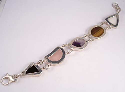 Bracelet en argent 925 obsidienne fini les bijoux ternes