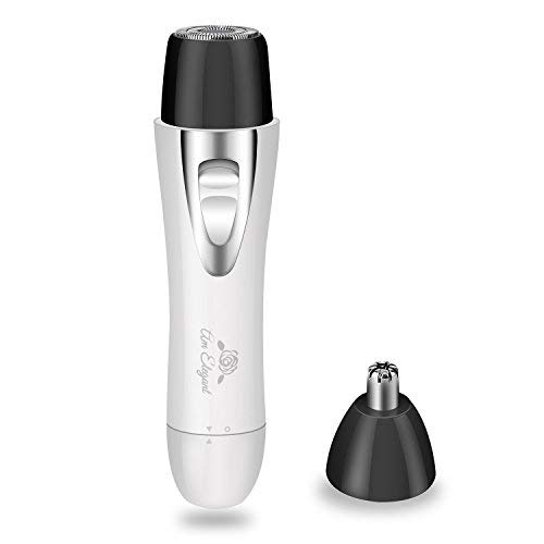 2-in-1 Facial Hair Remover for Women – Rechargeable Painless Electric Face Shaver, Eyebrow & Nose Hair Trimmer, Waterproof, Portable Peach Fuzz Remover for All Skin Types