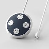 5 Multi Outlet Power Strip Surge Protector with 2 Quick USB Charging Ports , OviiTech Round Desktop Charging Station ,UFO Shape, ETL Certified, White
