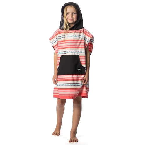 Image of Flow Changing Poncho for Kids - Microfiber Hooded Swim Towel Poncho for Boys & Girls, Perfect for Beach, Pool, or Swim - Quick Dry, Absorbent, Light Weight, and Easy to Pack (Laguna Pink, Medium)