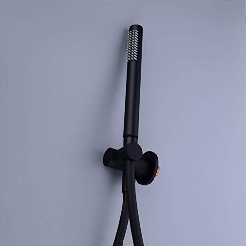 Robinets de douche en laiton massif Lopus avec support tuyau douchette et kit valve douche noir