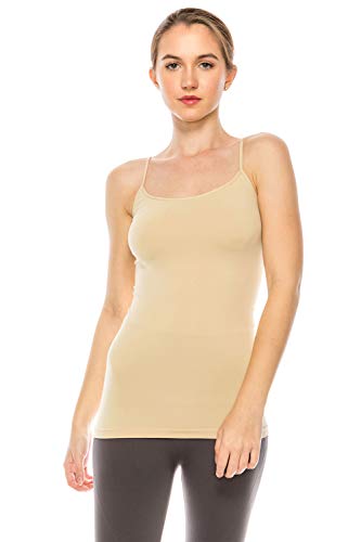 Kurve Women’s Seamless Camisole Tank Top – Stretch Spaghetti Strap Cami with UV Protective Fabric, UPF 50+ (Made in USA)