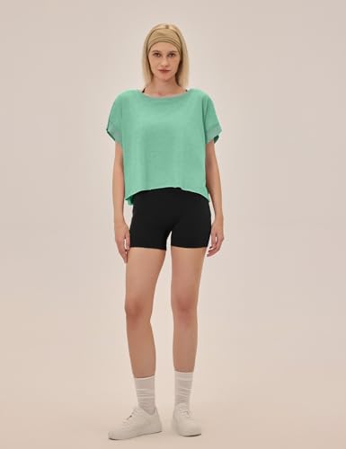 Image of UNIANKIYA Open Back Workout Tops for Women Loose Fit Athletic Crop Tee Short Sleeve Gym Running Yoga Shirt