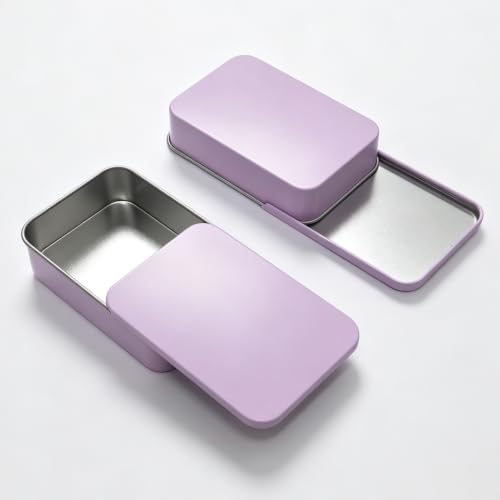 Image of Goodma 24-Pack Slide Top Rectangular Metal Tin Containers, Pink