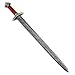 FBcrafts Handmade Damascus Sword Real - Viking Sword with Sheath, Norse Medieval Full Tang Battle Ready