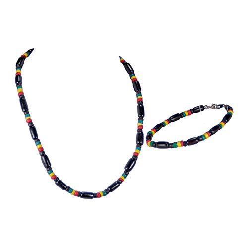 BlueRica-2-Piece-Set-Wood-Tubes-Rasta-Coconut-Beads-Necklace-Anklet