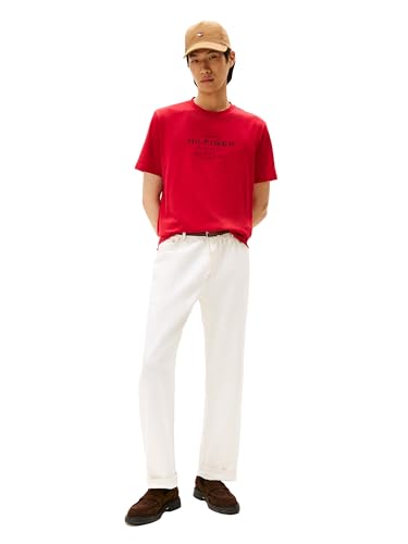 Tommy Hilfiger Men's Short Sleeve Cotton Graphic T-Shirts with Stacked Logo Designs3