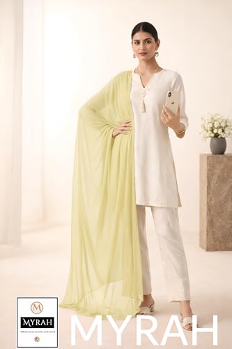 Image of MYRAH Chiffon Solid Casual Daily Use Dupatta For Women's & Girls Length - 2.50 Meter