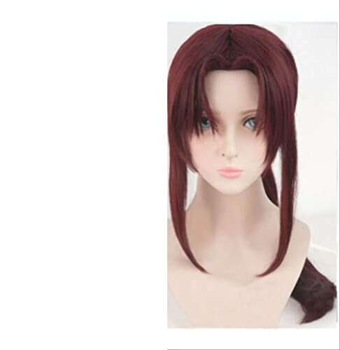 Perruque Cosplay Revy Black Lagoon cheveux longs queue de cheval rouge foncé pour costume