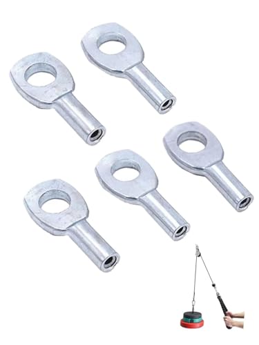 5-Pack Wire Rope End Terminal Eyelets with 1/8" Hole Connector - Compatible with 5mm Coated Steel Cable for Gym Pulley, Weight Machine & Fitness Equipment Replacement