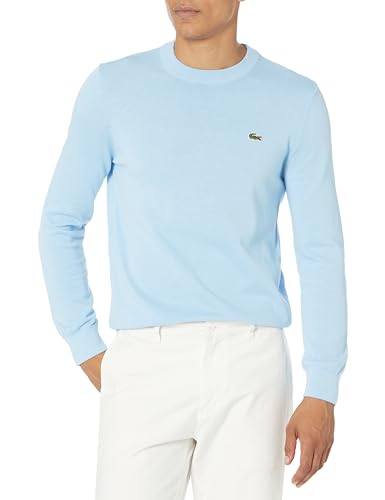 Lacoste Men's Long Sleeve Crewneck Cotton Jersey Sweater, PANORAMA, X-Small