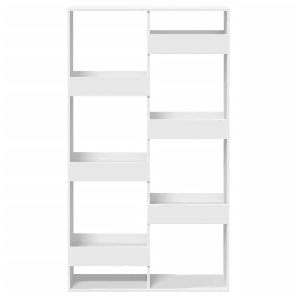 Separador blanco 100 x 33 x 175 cm Estantería de madera Diseño moderno con 8 compartimentos, versátil en salón, oficina, dormitorio, cocina, pasillo