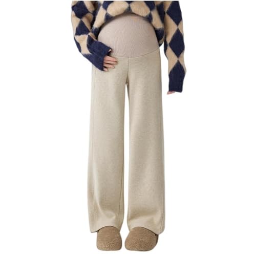 [Kasiciki] マタニティロングパンツ 冬 極暖 裏起毛 暖かい 厚手 冷え対策 ゆったりワイドパンツ 妊婦 マタニティカジュアルショーツ ママ服 ボトムス 無地 妊婦ガウチョパンツ 産前産後兼用 (JP, アルファベット, M, カーキ)