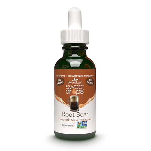SweetLeaf Sweet Drops - Flavored Stevia Liquid Sweetener, Organic Stevia Extract, Zero Calories, Gluten Free, Keto Friendly, Non GMO, Natural Flavor, Sugar Alternative - Root Beer, 2 Fl Oz (Pack of 1)