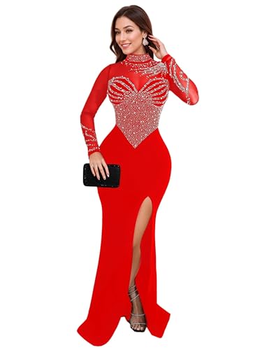 Image of Figdaw Rhinestone Embellished Formal Gowns and Evening Dresses for Women 2026