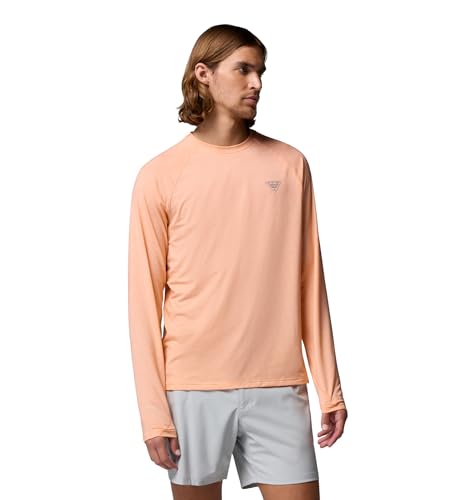 Columbia Men's PFG Uncharted II Long Sleeve, Bright Nectar, Medium