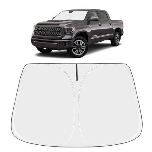 Proadsy 2025 Upgrade Windshield Sun Shade Custom Fit Tundra 2007-2021 4-Layer Foldable Front Sunshade Protector Sun Visor Blocks UV Rays Keep Car Cooler Accessories