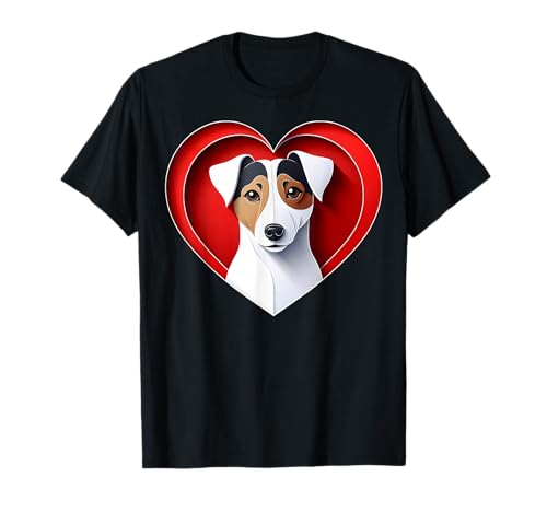 Jack Russell Terrier Heart Cute JRT Puppy Lover Maglietta