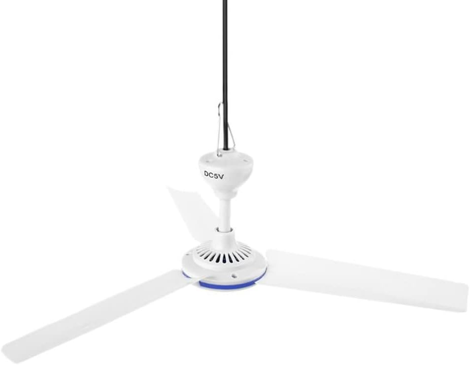 5V USB Ceiling Fan 19.7inch Portable USB Fan Mini USB Hanging Camping Tent Fans for Outdoor Gazebo Battery Powered Ceiling Fan Silent Design