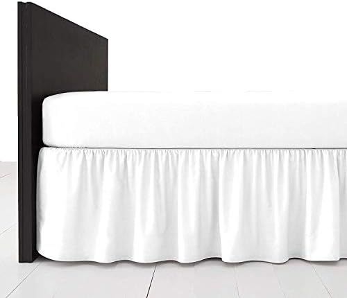 R&Z Plain Dyed Pollycotton Frilled Bed Base Valance Sheet (Cream, SIngle)