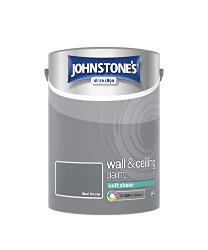 Johnstones - Wall & Ceiling Paint - Steel Smoke - Soft Sheen Finish - Emulsion Paint - Fantastic Coverage - Easy to Apply - Dry in 1-2 Hours - 12m2 Coverage per Litre - 5L