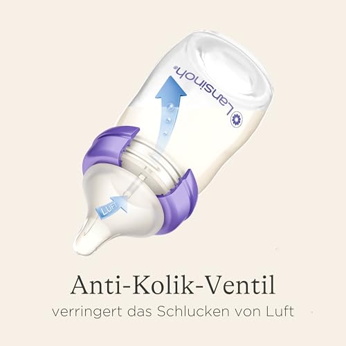 Lansinoh Babyflaschen mit NaturalWave Sauger Gr. S, 160 ml - Doppelpack - neues kompaktes Design für verbesserte Stabilität - mit stapelbarem Deckel 5