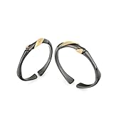 Alianza de boda vintage, anillos de compromiso simples, plata de ley negra de bambú, juegos de regalo de feliz cumpleaños para mujeres