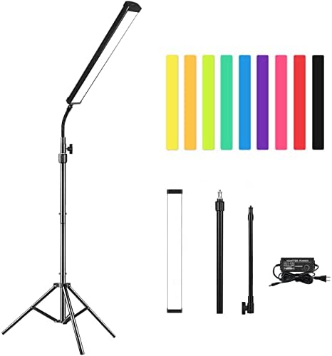 LED Video Mild Stick Wand Equipment-Led Images Lighting with Stand, 9 Coloration Filters, Gepege 5600K Dimmable Transportable Video Studio Lighting for Stay Streaming/Gaming/ Vlog