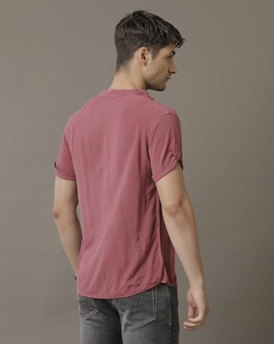 Image of Identiti MenSlim Fit Half Sleeve Solid Smart V Placket Casual Shirts