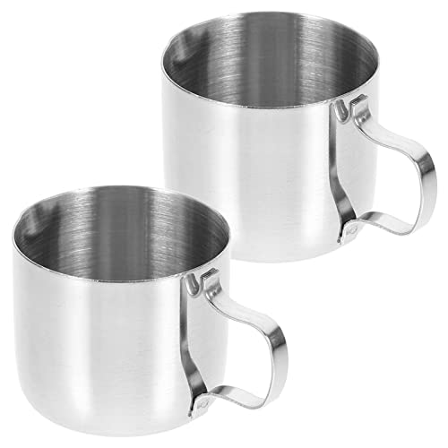 PRETYZOOM 2pcs Stainless Steel Creamer Pitchers Bell Creamers 1 Ounce Espresso Cups for Serving Milk Coffee Cream Maple Syrup