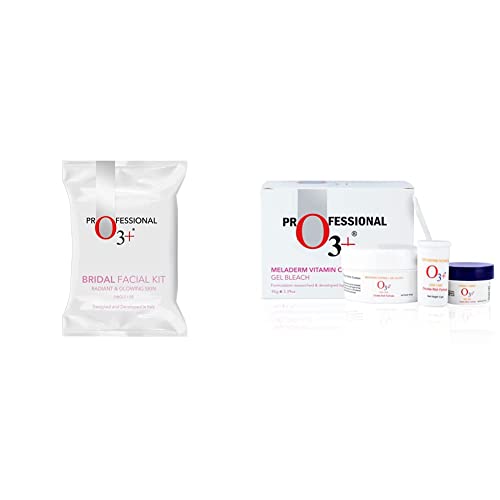 Image of O3+ Bridal Facial Kit for Radiant & Glowing Skin - Suitable for All Skin Types (120g, Single Use) + O3+ Meladerm Vitamin C Gel Bleach for Skin Whitening and Hair Lightening (96g)