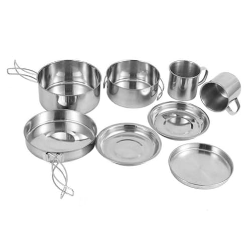 Kit casserole camping portable en acier inoxydable qui ne prend pas de place