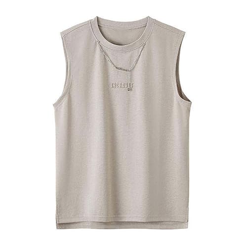 Débardeur homme coton sport respirant à col rond uni pour l'été