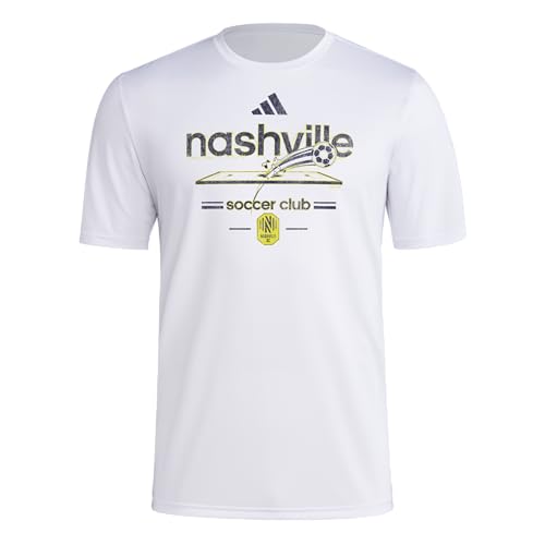 T-shirt Nashville SC homme à manches courtes adidas vintage pre-game de football