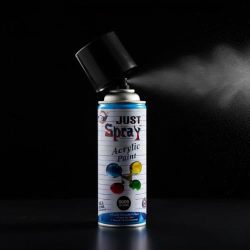 just spray Glossy Black Acrylic Spray Paint Gloss Finish Multipurpose Spray Paint | DIY, Quick Drying Good finish for Metal, Wood, and Walls 400ml (Black)
