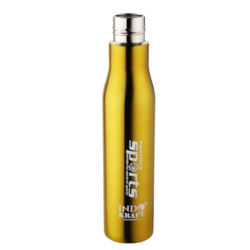 Image of INDICRAFT Stainless Steel Water Bottle 1 litre, Water Bottles For Fridge, School,Gym,Home,office,Boys, Girls, Kids, Leak Proof(MULTICOLOUR,1000 ML, SET OF 1, Model-Diana)